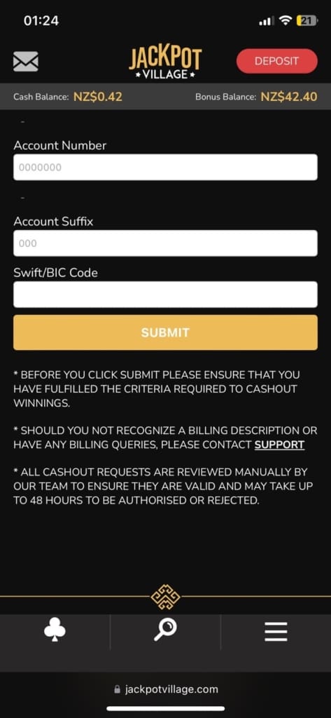 Jackpot Village registration