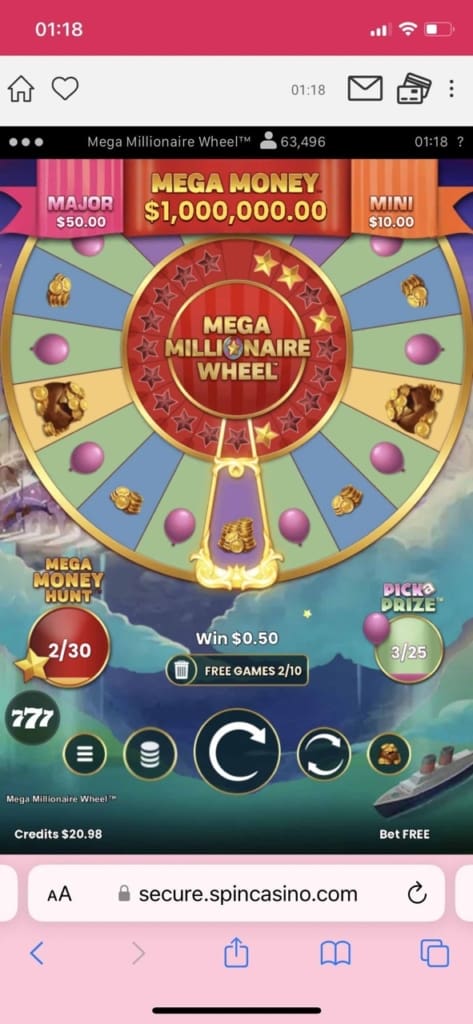 Spin Casino Screen