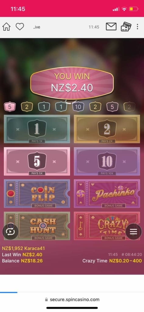 Spin Casino Screen