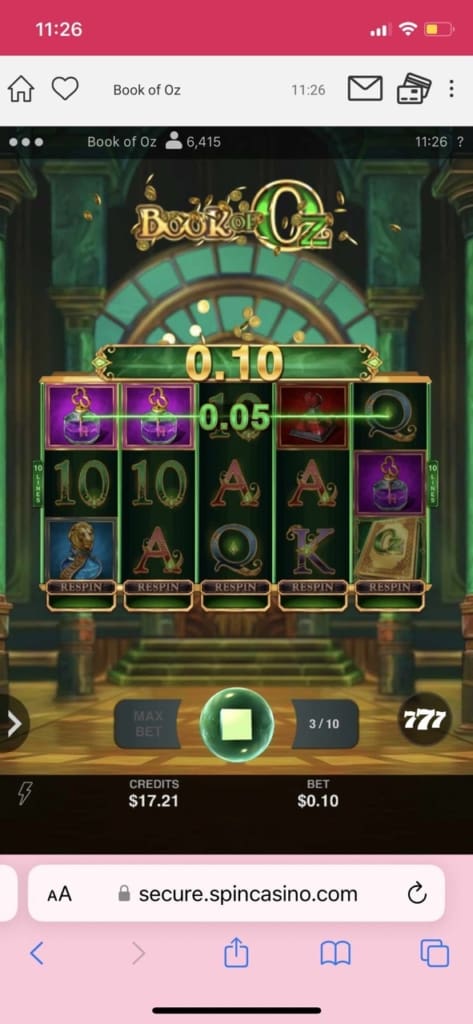 Spin Casino Screen