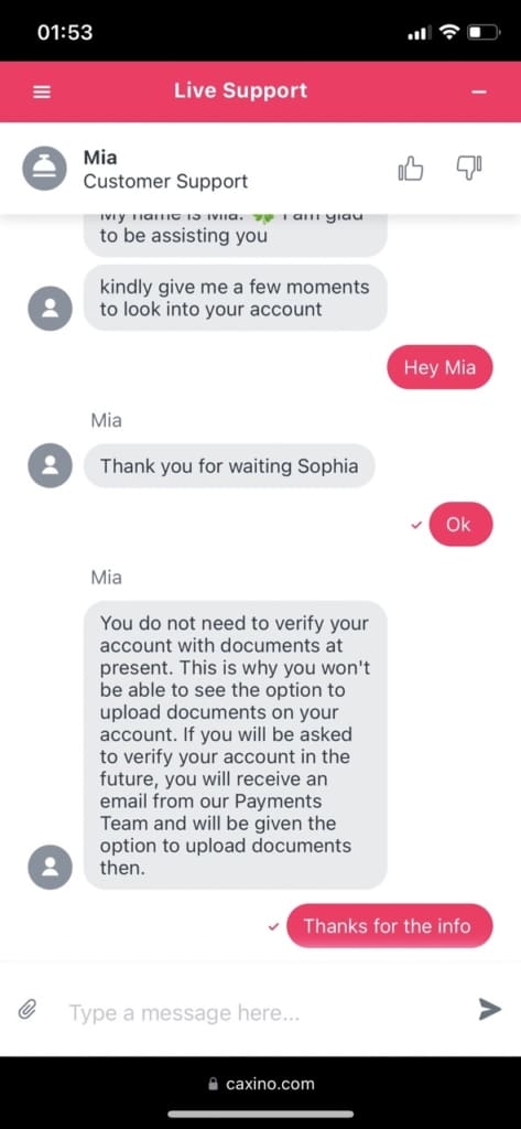 Caxino Casino Screen