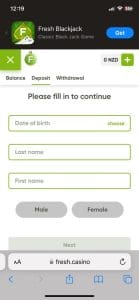 Fresh Casino deposit